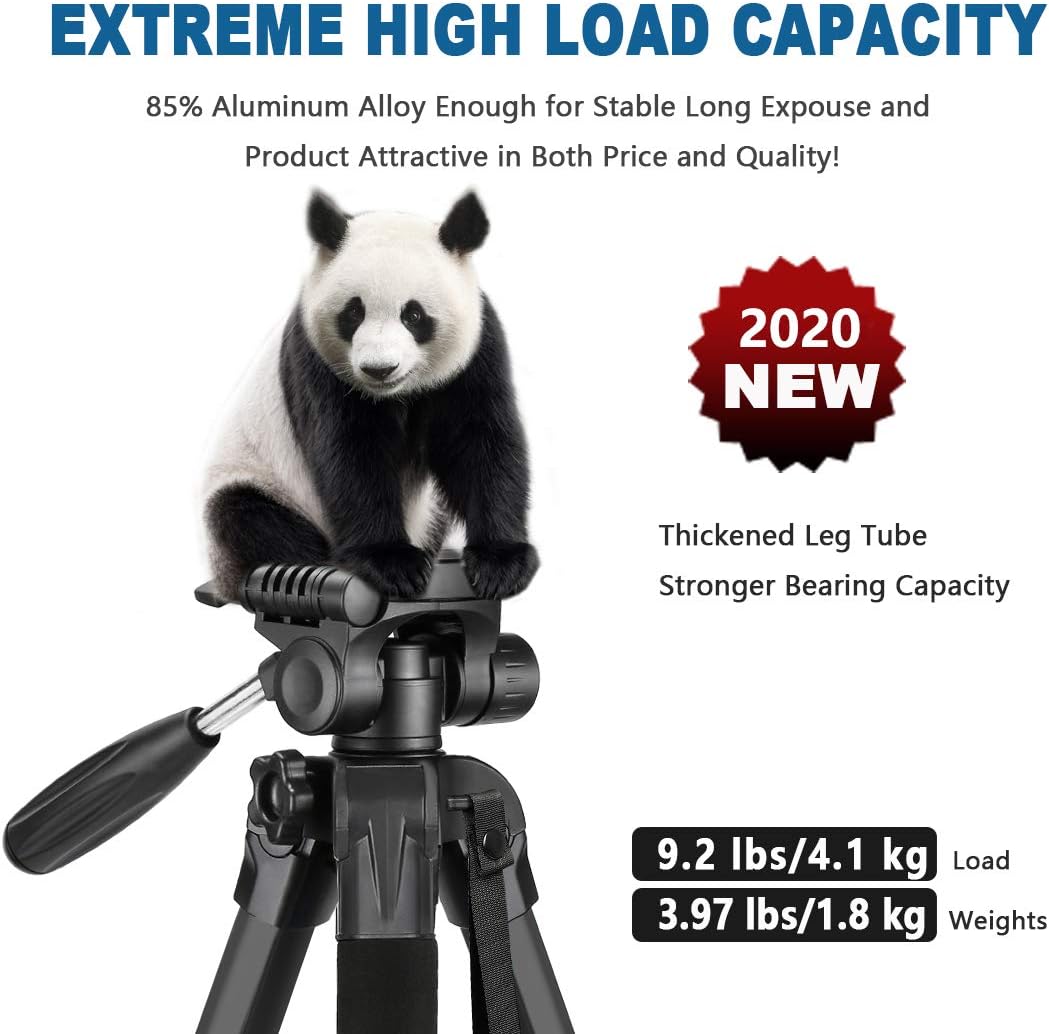 Victiv 72-inch Camera Tripod Aluminum Monopod T72 Max. Height 182 cm - Lightweight and Compact for Travel with 3-way Swivel Head and 2 Quick Release Plates for Canon Nikon DSLR Video Shooting - Black : Camera & Photo