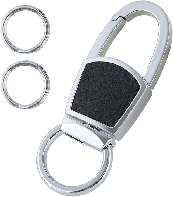 Amazon Co Jp キーホルダー キーリング キーチェーン メンズ 車 家 鍵 リング キーケース Puレザー 丈夫な金属製 3色展開 シルバー 服 ファッション小物