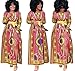 Yoyorule Women Fashion African Print Elegant Straight Print Kaftan Dress