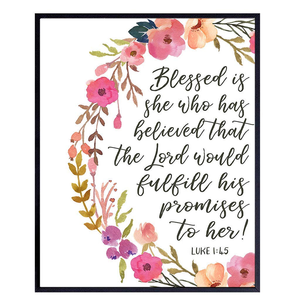 Blessed is She Positive Quotes Inspirational Bible Verse