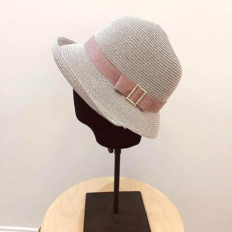 Amazon Co Jp レディースサマーハットリボンボウタックワイドブリムレディーストラベルハット ホーム キッチン