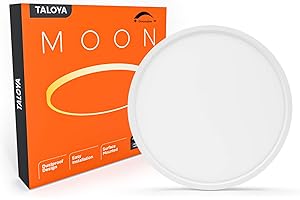 TALOYA Dimmable Flush Mount LED Ceiling Light,3 Color in One (3000K/4000K/6500K) White 12inch 20W=200W Round for Bedroom Kitc