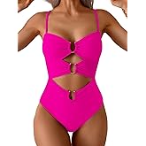 Eomenie Womens Cutout One Piece Swimsuit with Ring Linked Sexy Monokini Bathing Suit for Beach Vacation