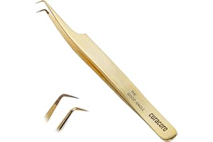 Curacoro Lash Tweezer - Professional & Precision Fiber Tip Grip Lash Tweezers for Eyelash Extensions, Multi Shapes & Purposes