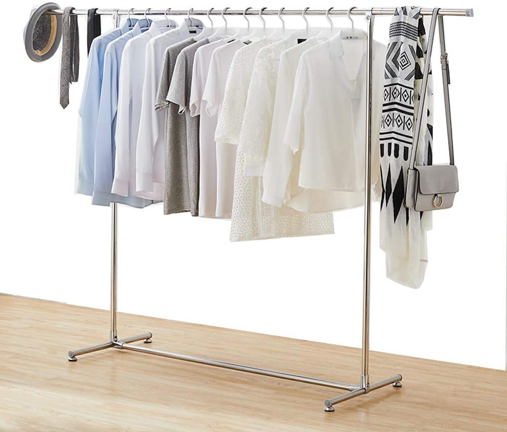 Jolitac Adjustable Clothes Rail Garment Rack Clothes Drying Rack Free