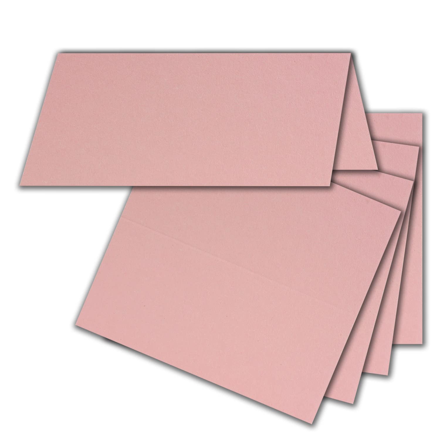 FarbenFroh by GUSTAV NEUSER 50 x Place Cards in Dusky Pink (Pink) – 4.5 x 10 cm – Blank – Double Cards – as Place Cards and Name Cards for Wedding and Parties