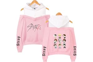 Xkpopfans Kpop Strayk Hoodie Off The Shoulder Sweatshirt Minho Woojin Felix Pullover for Womens