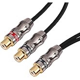 Devinal Y-Cable, RCA Female to 2 RCA Female Adapter, Video/Audio Splitter, 10" (25 cm)