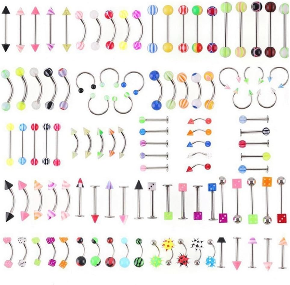 SHINEstlye 110 PCS Body Jewelry Piercing 22 Styles