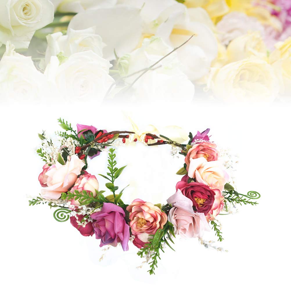 お花の冠 花嫁 髪飾り ウェディング 花冠 ヘアアクセサリー 演奏会 Frcolor ブライダル 写真撮影 ヘッドドレス ヘア花輪 フラワー Exuconsulting Ch
