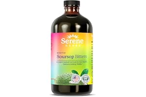 Serene Herbs - Soursop Bitters Liquid - Organic Herbal Guanabana Detox with Black Seed, Moringa & Ginger - Supports Digestive Wellness & Immune Function - 16 fl oz​