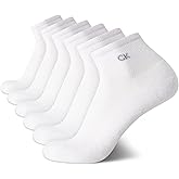 Calvin Klein Mens Quarter Socks - 6 Pack Performance Cushioned High Quarter Cut Athletic Socks for Men With Arch Support
