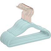 MIZGI Baby Velvet Hangers,Non-Slip Kids & Toddler Hangers,11.8 Inch Hangers for Baby Clothes,Pack of 50(Blue)