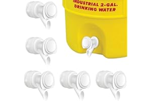 BRIFUTR 3Pcs Push Button Water Spigot Cooler Spigot Replacement, Reusable Water Spigot Compatible with Igloo 2, 3, 5, and 10 Gallon Water Cooler, Durable Spigot for 5 Gallon Bucket (White)
