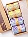 VERO MONTE 4 Pairs Women's Colorful Cotton Socks (Size 8-9, Purple & Yellow)