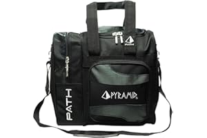 Pyramid Path Deluxe Single Tote Bowling Bag with Large Separate Compartment for Bowling Shoes (Up To US Mens Size 15) or Accessories - Holds One Bowling Ball