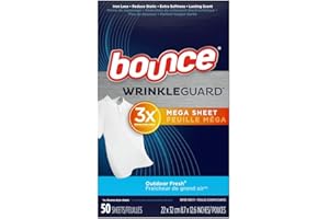 Bounce Wrinkle Guard Dryer Sheets Outdoor Fresh 50 Sheets Per Box