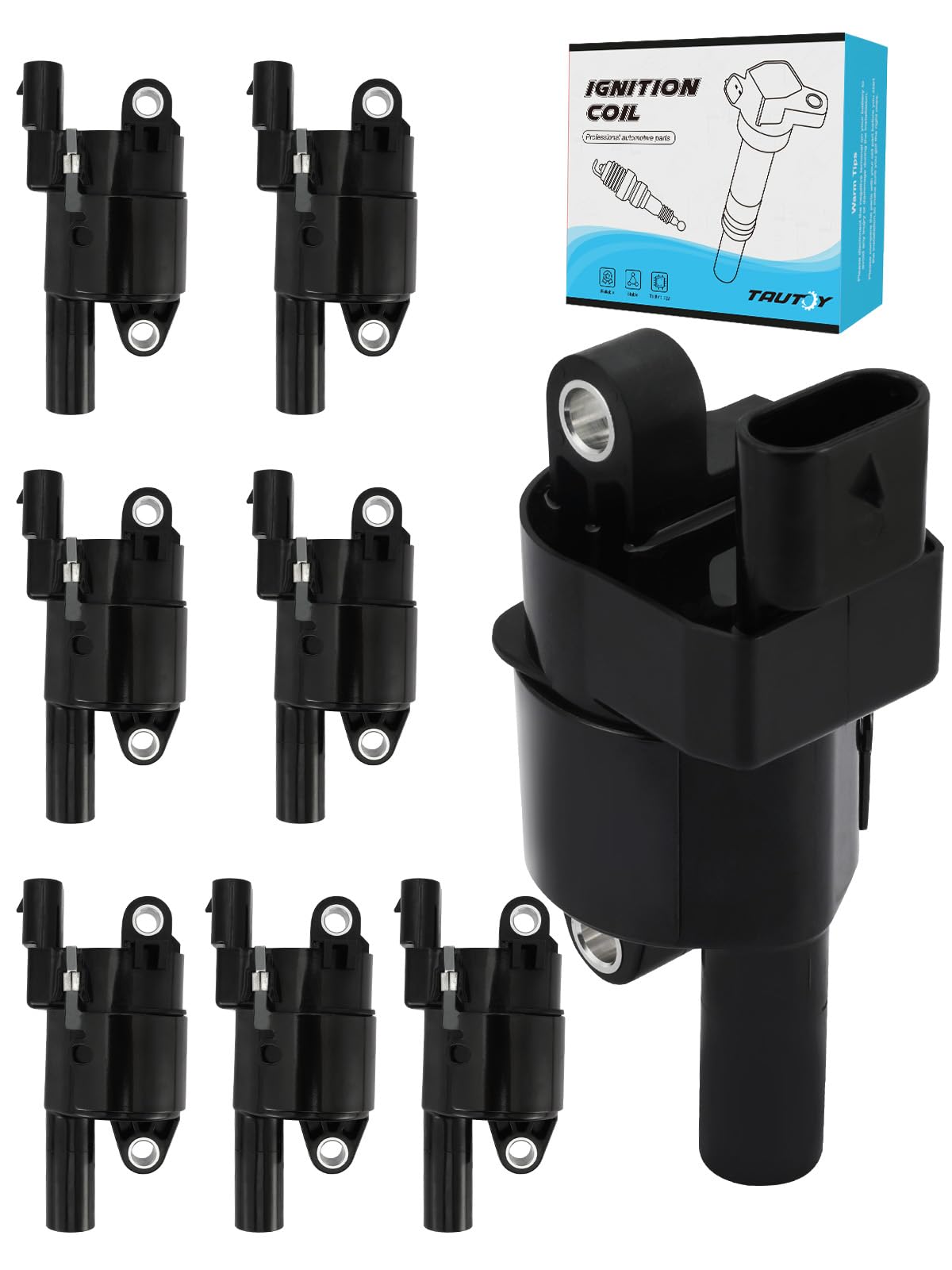 Photo 1 of TAUTOY Set Of 8 UF414 Ignition Coil Pack (4.8L 5.3L 6.0L 6.2L) 2005-2020 For Chevy Silverado Trailblazer Express, For Cadillac Escalade, For Pontiac G8 GTO, For GMC Sierra Yukon, Replace # C1512