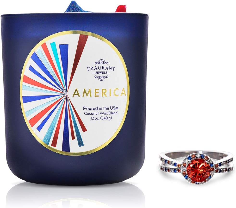 Fragrant Jewels America Candle with Collectible Ring (Size 5-10)