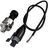 Pressure Transducer Sender Sensor with Connector, 1/8" NPT Thread Stainless Steel Fuel Pressure Sensor for Oil Fuel Air Water