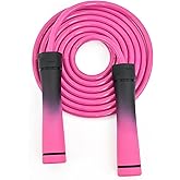 Coniflor Weighted Jump Rope, 1LB Tangle-Free Ball Bearing Rapid Speed Skipping Rope for Men Women, Adjustable 9mm Cotton & PVC Rope with Alum Handle for Boxing MMA Weight-Loss Athletic Workout Fitness