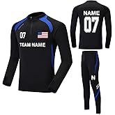 Custom Men and Women Tracksuit Athletic Tracksuit Personalized Soccer Jersey Training Suit with Name Team Number Logo
