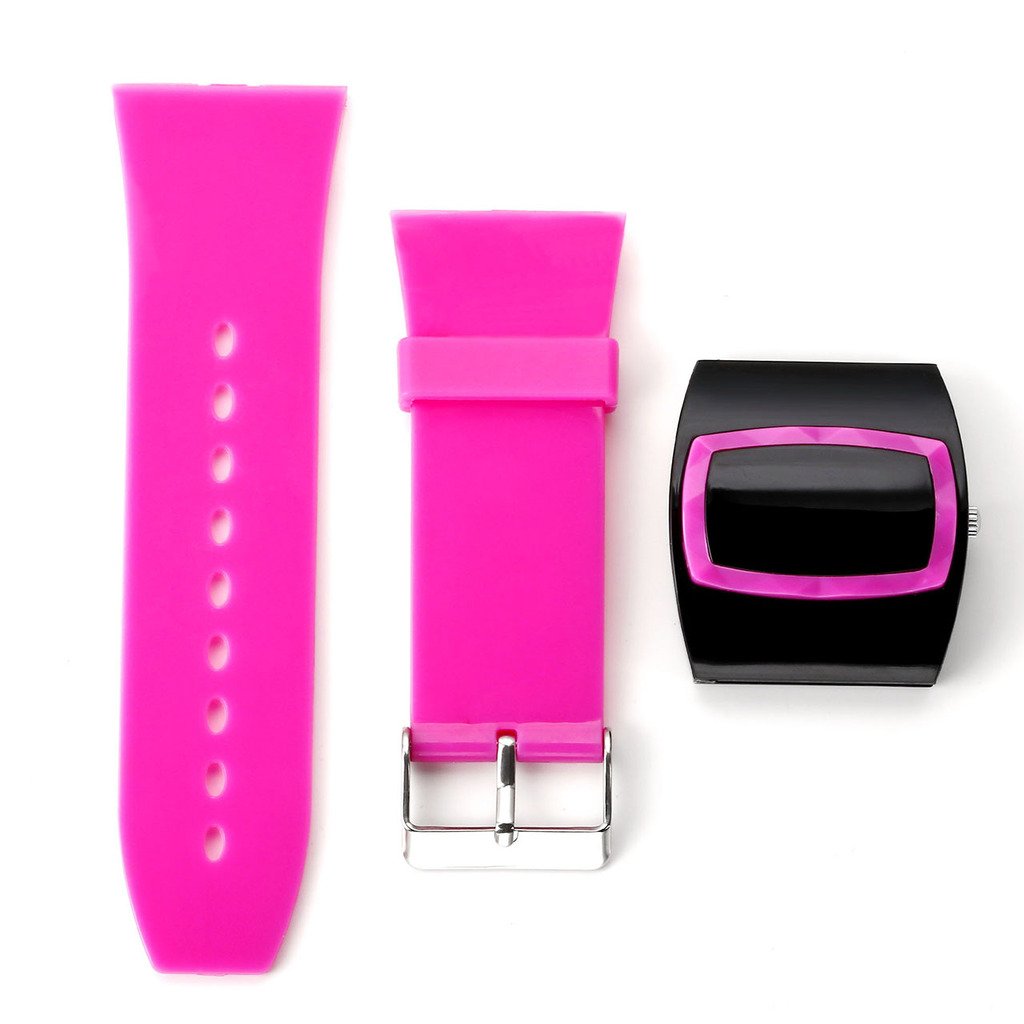 Top Plaza LED Sports Bracelet Watch Digital Display Square Wrist Watch-Black