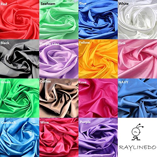 RayLineDo® 15pcs 25 * 20cm Silky Satin Patchwork Fabric Bundle Quilting Wedding Table Decor in 15 Solid Color - Thumbnail 6