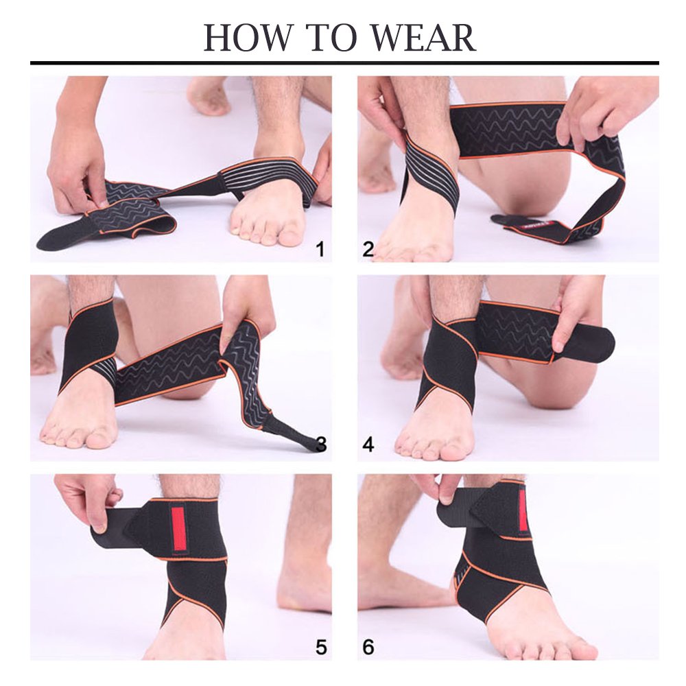 Breathable Ankle Support, eNilecor Adjustable Ankle Brace Elastic Foot Straps Support for Running, Football, Achilles Tendon Pain Support, Arthritic Pain Relief, Protection Against Reinjury (Blue)