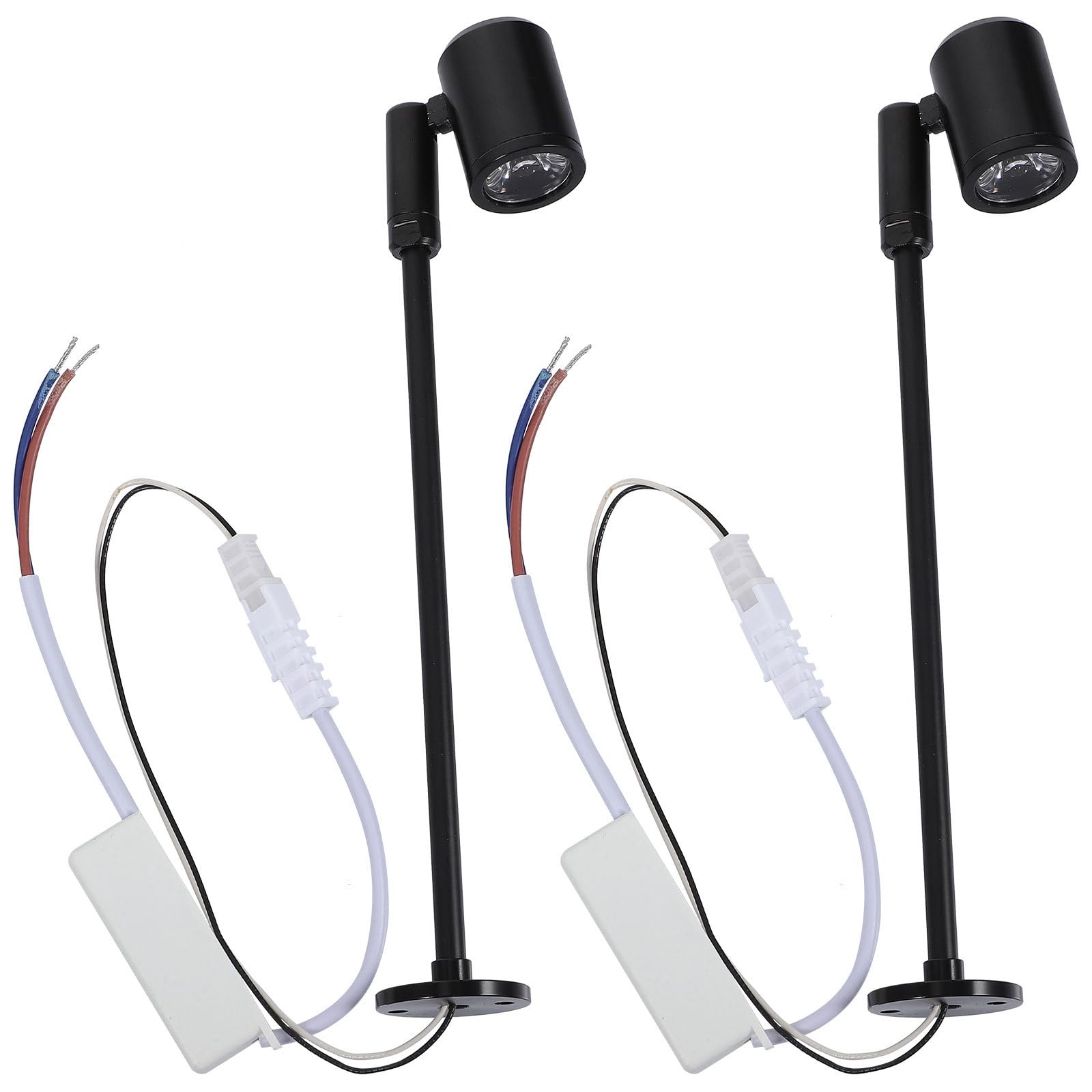 LEDMOMO LED Cabinet Spotlight Jewelry Counter Spotlight 215MM High Warm White Light(Black) 2PCS 3W