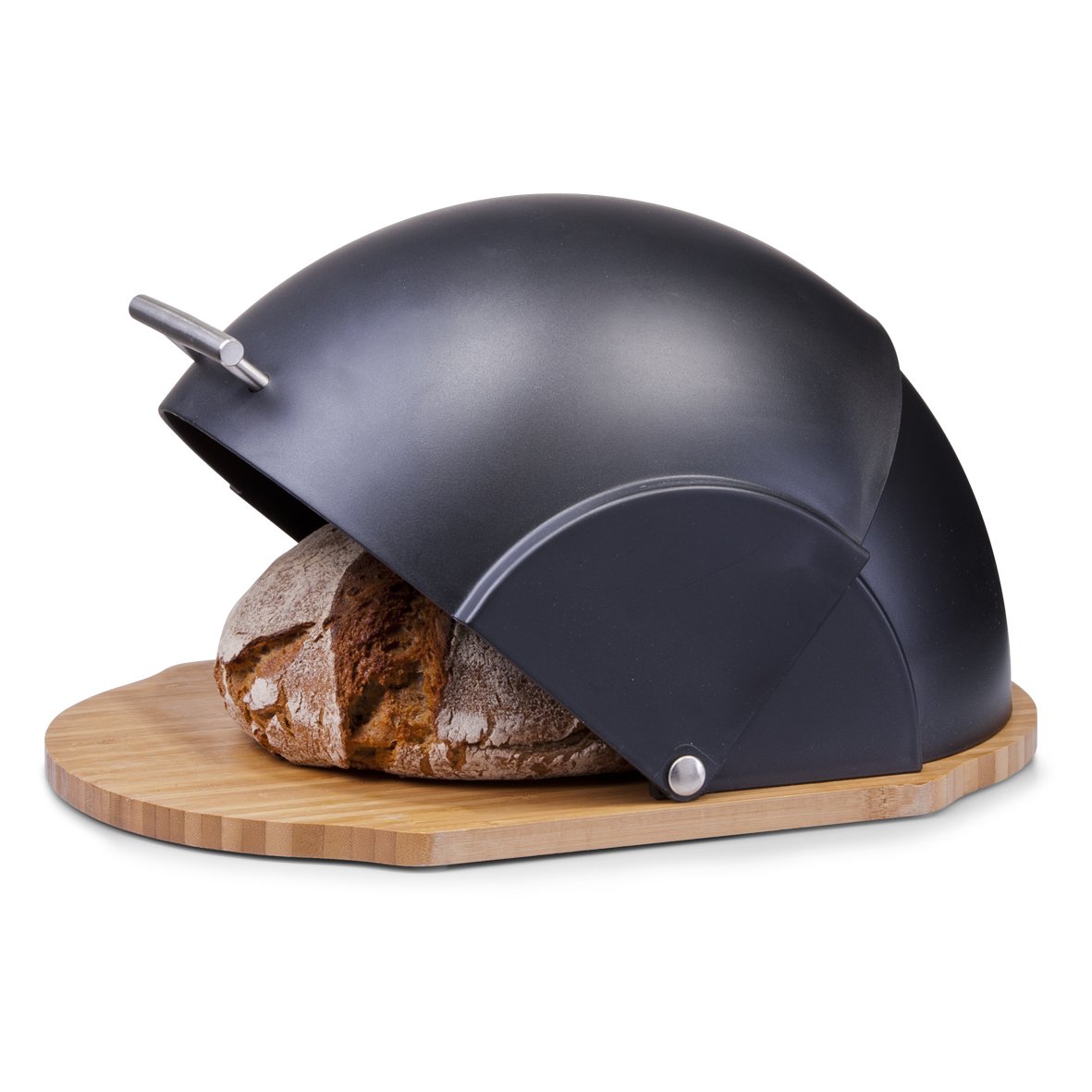 Zeller 27282 Bamboo/Plastic Bread Bin, Black, 37 x 26 x 20.5 cm