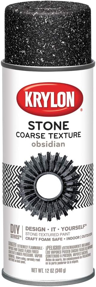 Krylon K18201 Coarse Stone Texture Finish Spray Paint Black