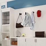 YUET 2 Pcs Bathroom Towel Hook Self Adhesive Stainless Steel Matte Black view 6