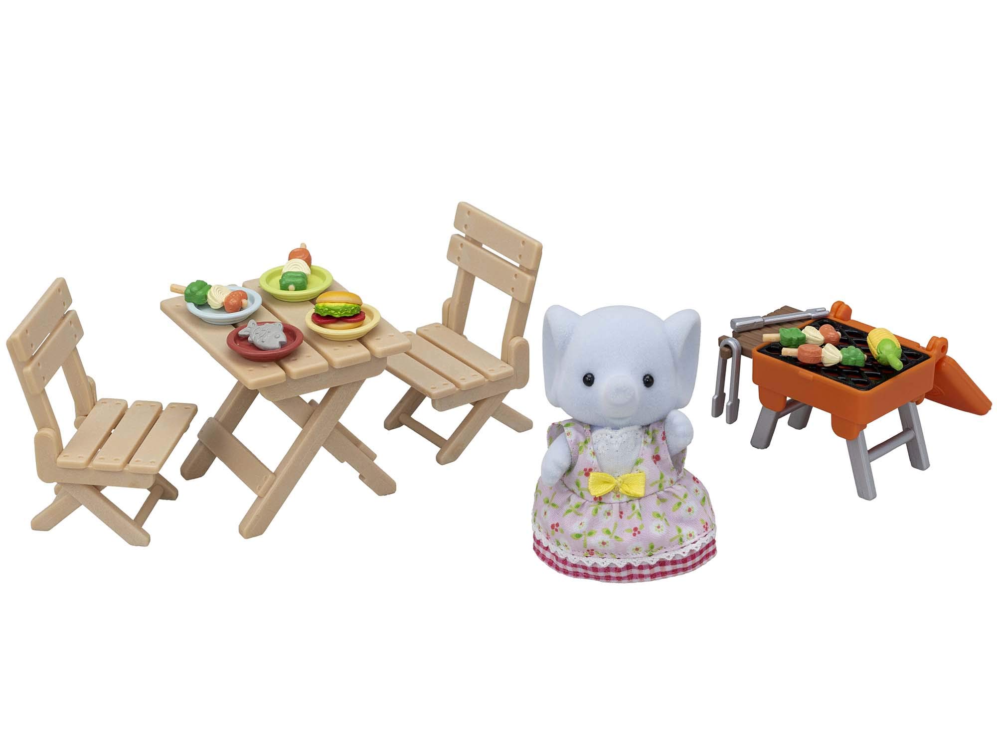 Sylvanian Families BBQ Picnic Set -Elephant Girl-dollhouse playsets 5640