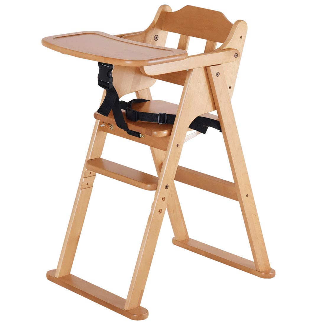 Amazon タンスのゲン ベビーチェア テーブル ハイチェア 折り畳み 安全ベルト 足置き 3段階調節 6ヶ月～5歳 木製
