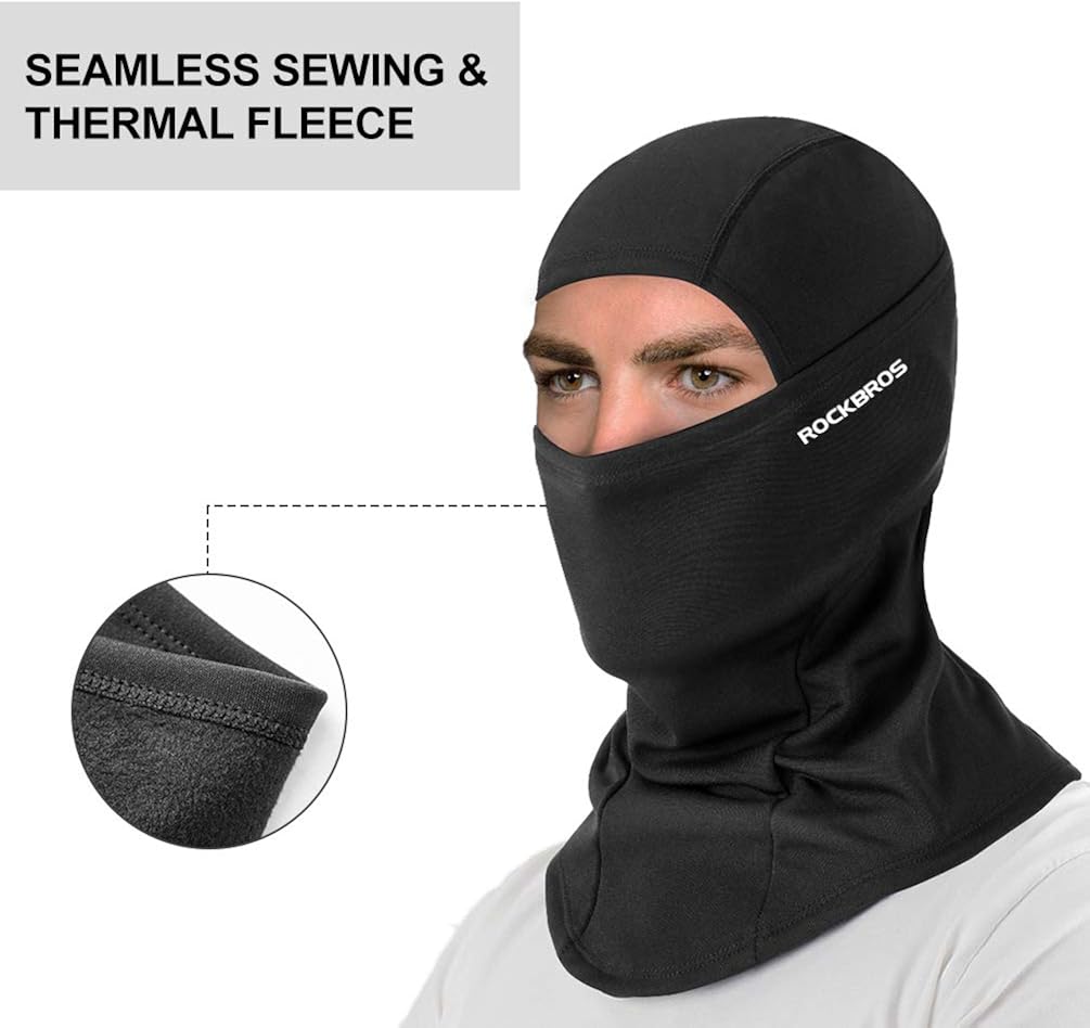 ROCK BROS Cold Weather Balaclava Ski Mask for Men Windproof Thermal Winter Scarf Mask Women Neck Warmer Hood for Cycling Motorcycle Running Skiing Snowboarding Black at  Men’s Clothing store