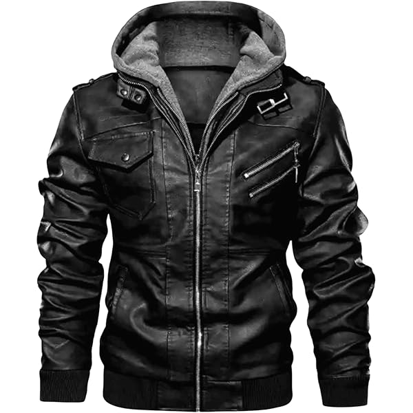 Amazon.com: Men's Faux Leather Jacket Casual Stand Collar Pu Faux