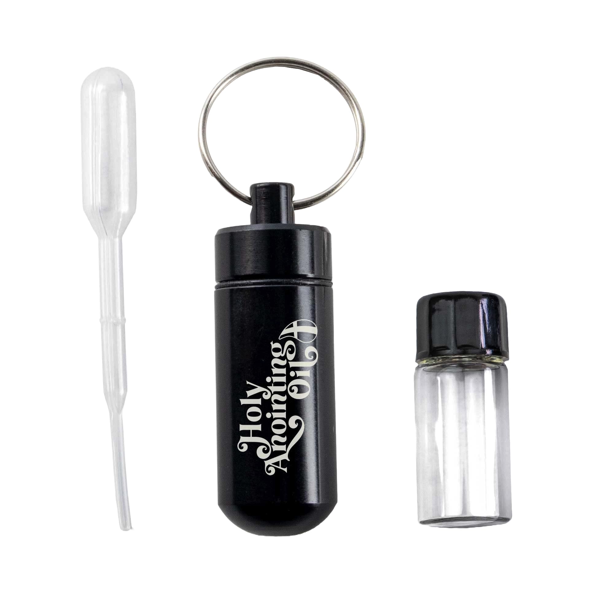 Anointing Oil Bottle Accessory Kit, Black Keychain
