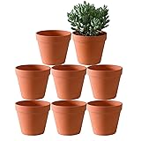Yishang 8 Pcs Large Terracotta Pot Clay Pots