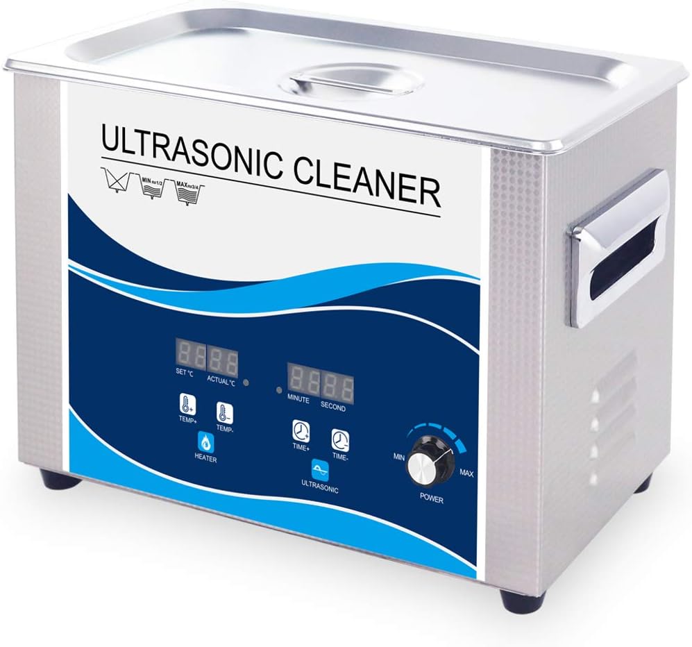 Ultrasonic Cleaner 4.5L Power Adjustable Stainless Steel Ultrasonic Tank Cleaning Equipment Heated Sonic Jewelry Washer Machine For Eyeglasses, Rings, Coins, Necklaces-4.5L