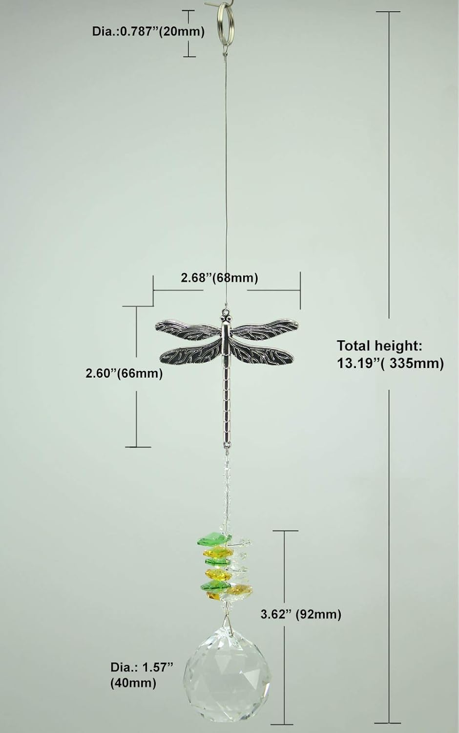 Rosleanny Crystal Garden Suncatcher Hanging Crystals Ornament for Window Rainbow Maker Prisms Home Decor Gift Boxed Sun Catcher Gift Idea for Mom Friends Grandma, Dragonfly : Garden & Outdoor