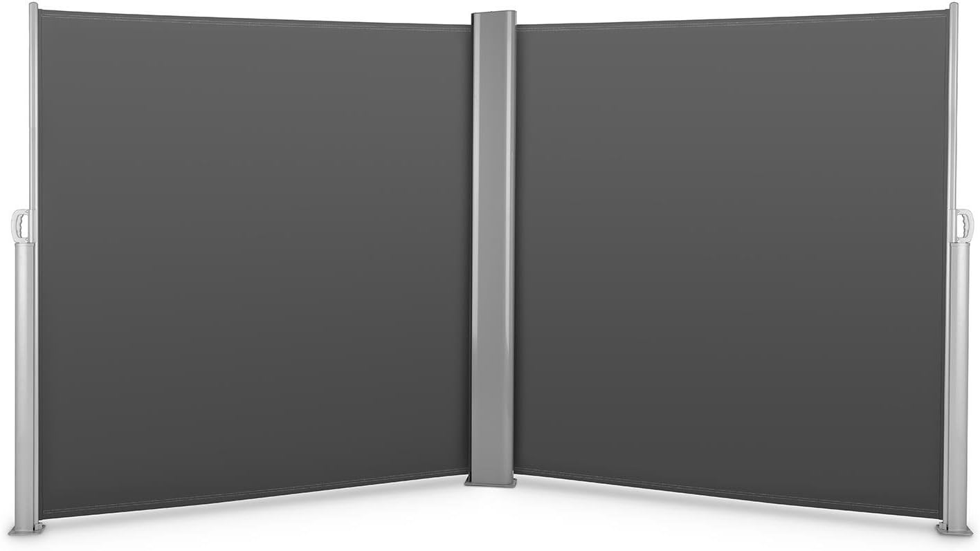 blumfeldt Bari - Wall Awning Side Roller Gaze Wind and Solar Protection Powder Coated, Extendable - 600x200cm, Aluminium Anthracite