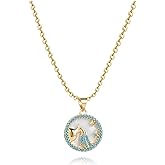MiniJewelry 12 Constellations Signs Zodiac Pendant Necklace for Women Horoscope Astrological Birthday Gold Opal Cubic Zirconia