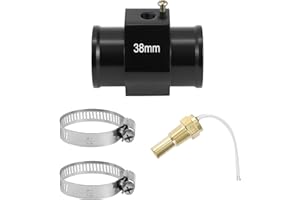 ACROPIX 12/24V Universal Water Temp Sensor Kit, 1/8"NPT 38mm Black Adapter 210'F on - 195'F Off for Automotive Radiator & Eng