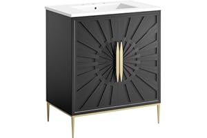 Modway Awaken Bathroom Vanity Cabinet, 30", White Black