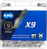 KMC X9 EPT Chain Dark Silver 114 Link 9-Speed Cycling