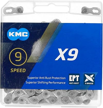 KMC X9 EPT Chain Dark Silver 114 Link 9-Speed Cycling