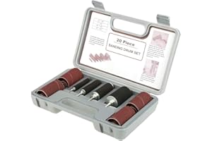 Drum Sander Kit,20pcs Spindle Sanding Drum Sander Tool Kit Set with Case,Sanding Drum for Electric Drill Press Drum Sander At