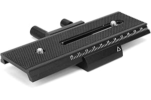 Rail Slider Base Plate,Universal Alloy Adjustable 2 Way Macro Focusing Close-up Photography Rail Slider Bracket Stand with 1/