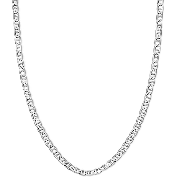 Savlano 925 Sterling Silver 4.5mm Italian Solid Flat Mariner Link